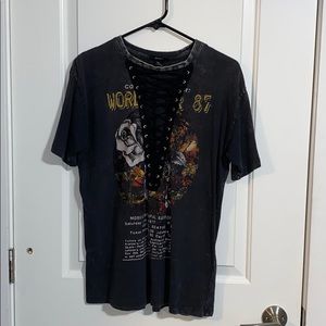 Over sized T with laces down the front